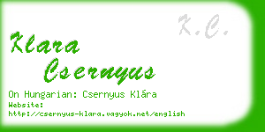 klara csernyus business card